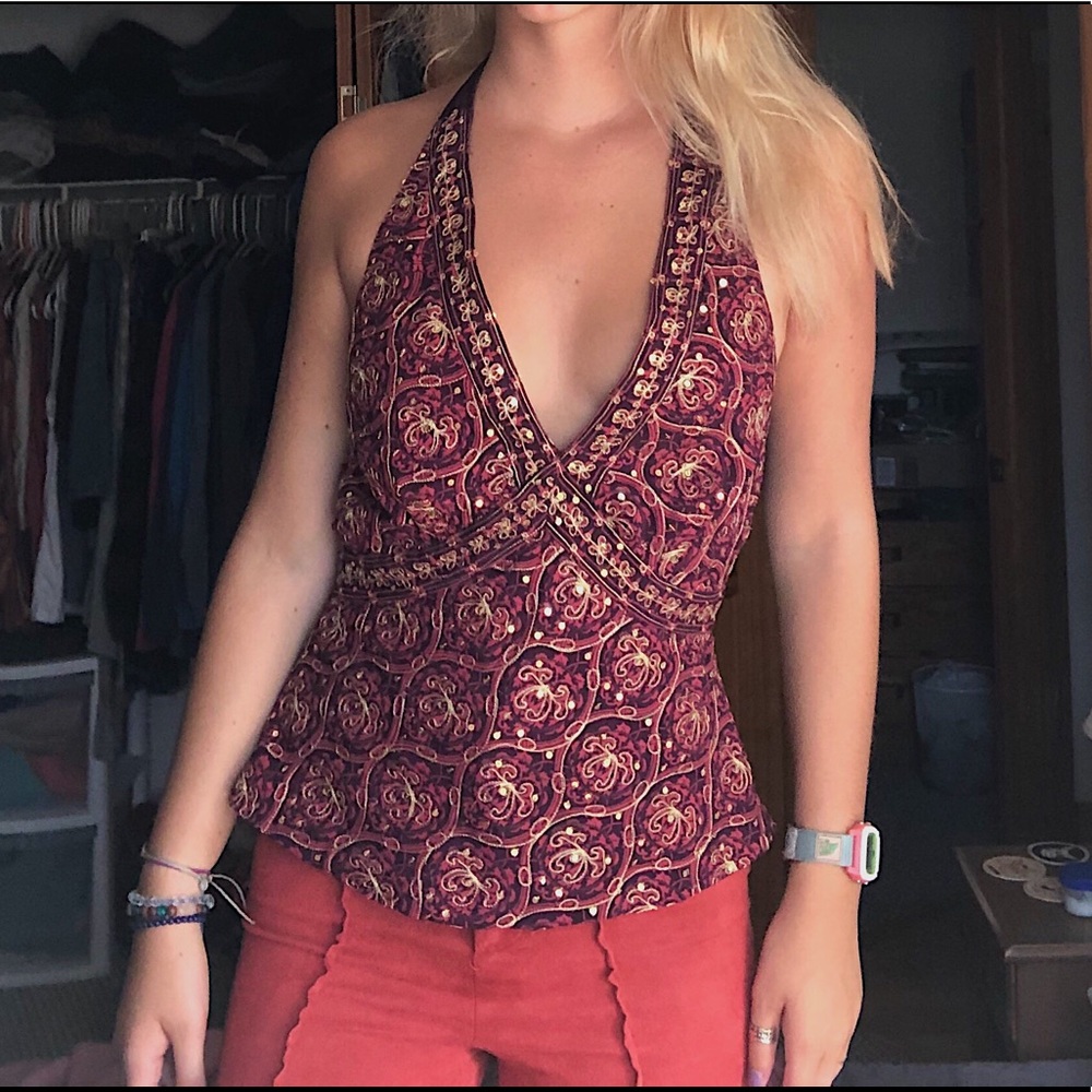 Vintage beaded halter top 🌸✨